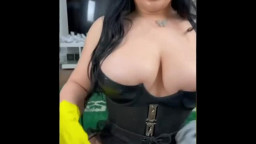 Lissa Aires - Curvy Big Oiled Booty Maid Rides BBC